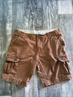 Rustic Blue Men's Brown Cargo Shorts - Classic Utility Style, 36..  💯  COTTON